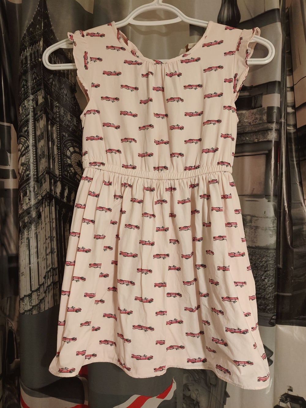 kate spade Little Girls' Cream Dress with Red Car Print
